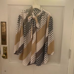 New York and Company polka dot and striped blouse